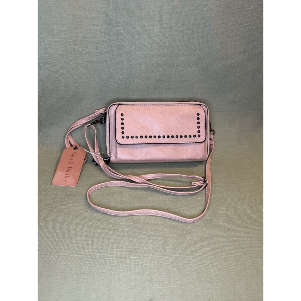 Sam and Hadley Faux Leather Crossbody Bag Pink